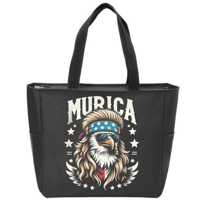 4th Of July Patriotic Funny Eagle July 4th Usa Murica Zip Tote Bag