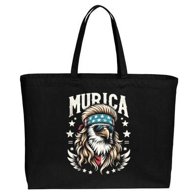 4th Of July Patriotic Funny Eagle July 4th Usa Murica Cotton Canvas Jumbo Tote