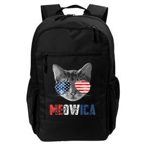 4th of July Meowica American Flag Cat Daily Commute Backpack