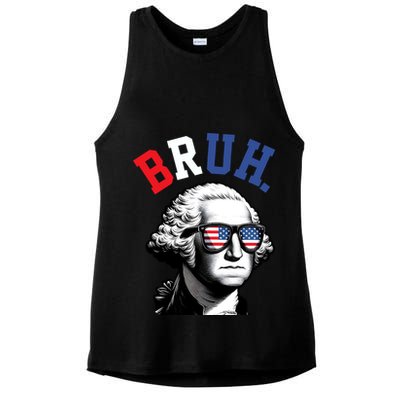 4th Of July George Washington Bruh Ladies PosiCharge Tri-Blend Wicking Tank
