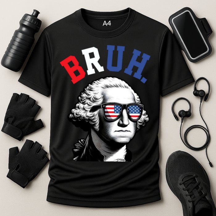 4th Of July George Washington Bruh Cooling Performance Crew T-Shirt
