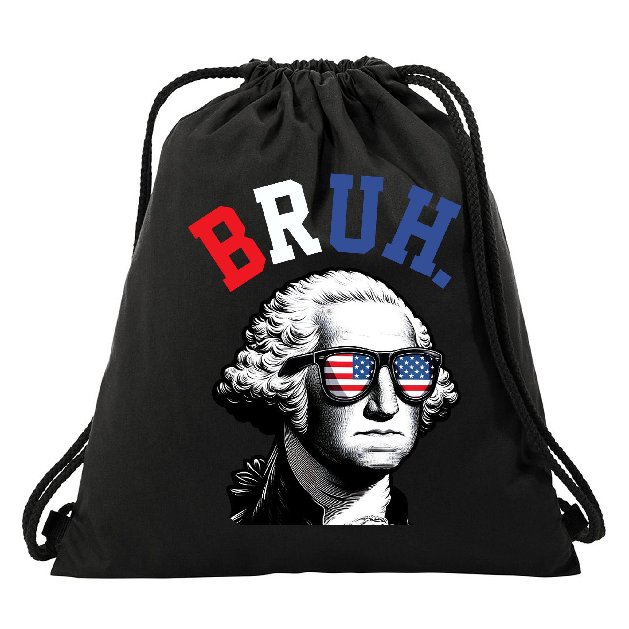 4th Of July George Washington Bruh Drawstring Bag