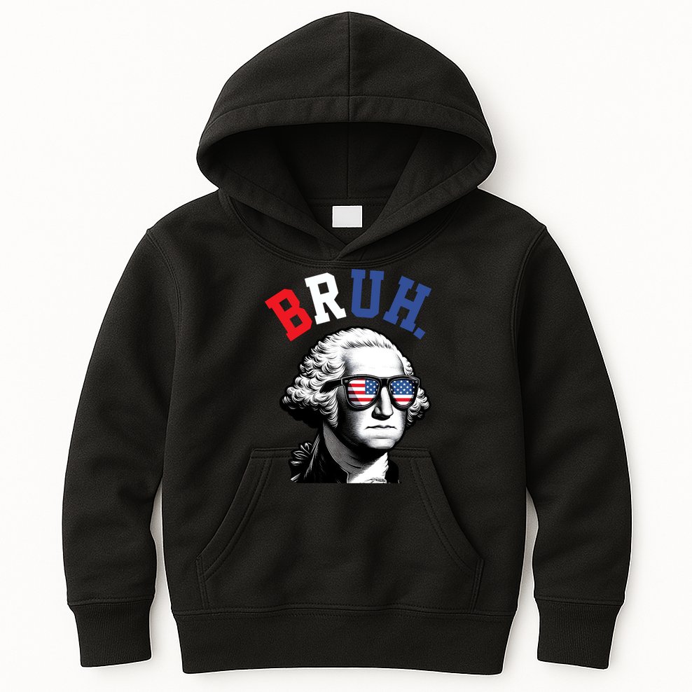 4th Of July George Washington Bruh Kids Hoodie