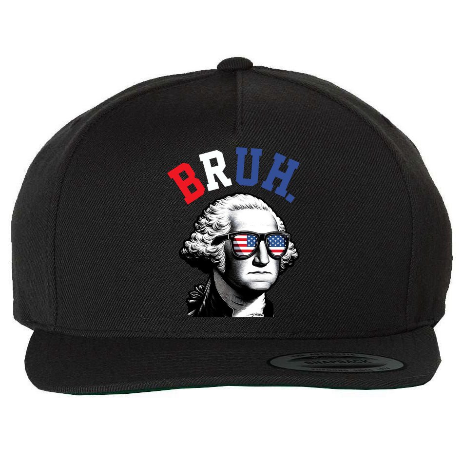 4th Of July George Washington Bruh Wool Snapback Cap