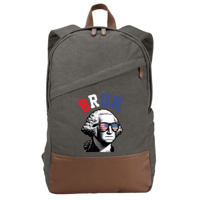 4th Of July George Washington Bruh Cotton Canvas Backpack