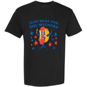 4Th Of July Hot Dog I'm Just Here For The Wieners Garment-Dyed Heavyweight T-Shirt