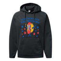 4Th Of July Hot Dog I'm Just Here For The Wieners Performance Fleece Hoodie