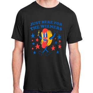 4Th Of July Hot Dog I'm Just Here For The Wieners Adult ChromaSoft Performance T-Shirt