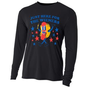 4Th Of July Hot Dog I'm Just Here For The Wieners Cooling Performance Long Sleeve Crew