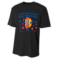 4Th Of July Hot Dog I'm Just Here For The Wieners Performance Sprint T-Shirt