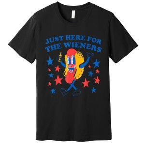 4Th Of July Hot Dog I'm Just Here For The Wieners Premium T-Shirt