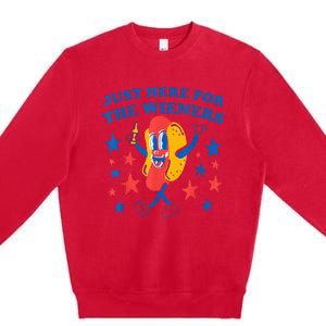 4Th Of July Hot Dog I'm Just Here For The Wieners Premium Crewneck Sweatshirt