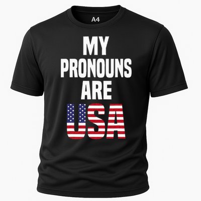 4th Of July Funny My Pronouns Are USA Cooling Performance Crew T-Shirt