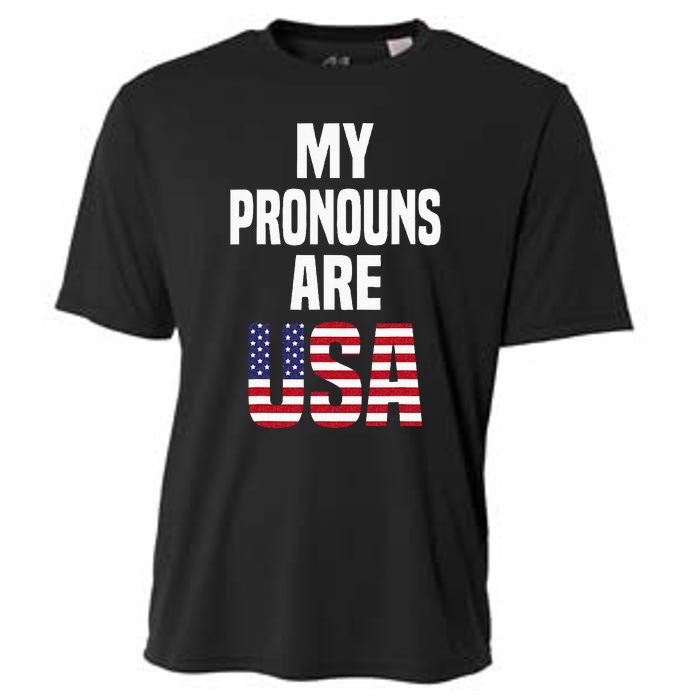 4th Of July Funny My Pronouns Are USA Cooling Performance Crew T-Shirt