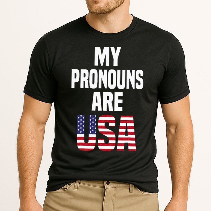 4th Of July Funny My Pronouns Are USA Cooling Performance Crew T-Shirt