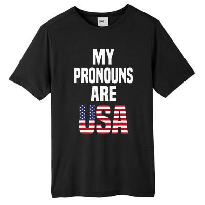 4th Of July Funny My Pronouns Are USA Tall Fusion ChromaSoft Performance T-Shirt