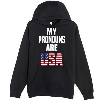4th Of July Funny My Pronouns Are USA Premium Pullover Hoodie