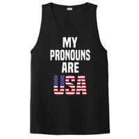 4th Of July Funny My Pronouns Are USA PosiCharge Competitor Tank