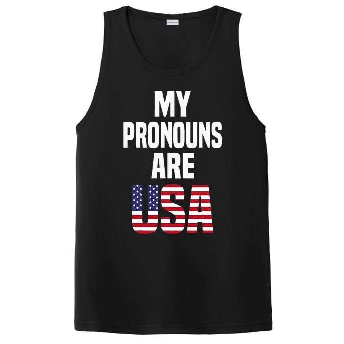 4th Of July Funny My Pronouns Are USA PosiCharge Competitor Tank