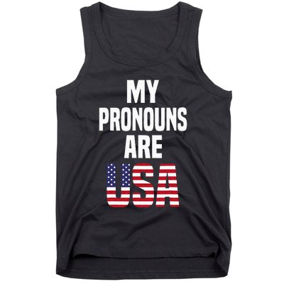 4th Of July Funny My Pronouns Are USA Tank Top