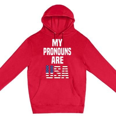 4th Of July Funny My Pronouns Are USA Premium Pullover Hoodie