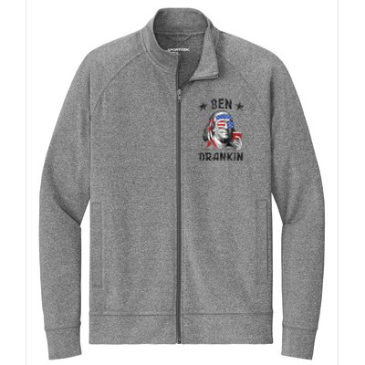 4th Of July For Men Ben Drankin Funny Beer Stretch Full-Zip Cadet Jacket