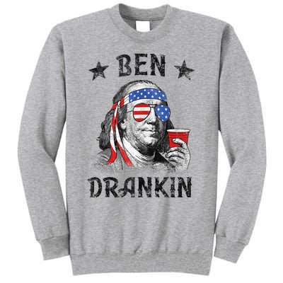 4th Of July For Men Ben Drankin Funny Beer Tall Sweatshirt