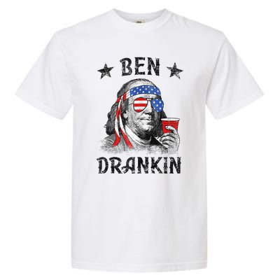 4th Of July For Men Ben Drankin Funny Beer Garment-Dyed Heavyweight T-Shirt