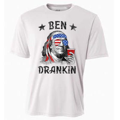 4th Of July For Men Ben Drankin Funny Beer Cooling Performance Crew T-Shirt