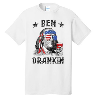 4th Of July For Men Ben Drankin Funny Beer Tall T-Shirt