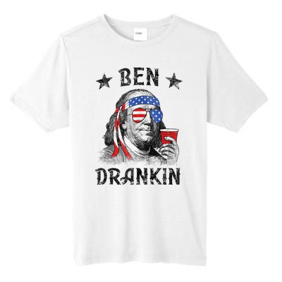 4th Of July For Men Ben Drankin Funny Beer Tall Fusion ChromaSoft Performance T-Shirt