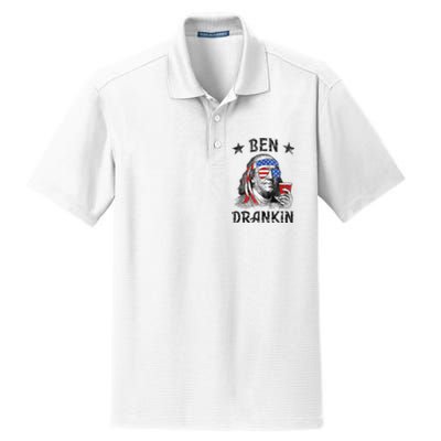 4th Of July For Men Ben Drankin Funny Beer Dry Zone Grid Polo