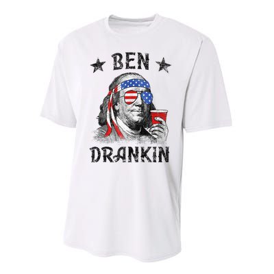 4th Of July For Men Ben Drankin Funny Beer Performance Sprint T-Shirt