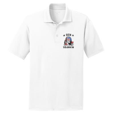 4th Of July For Men Ben Drankin Funny Beer PosiCharge RacerMesh Polo