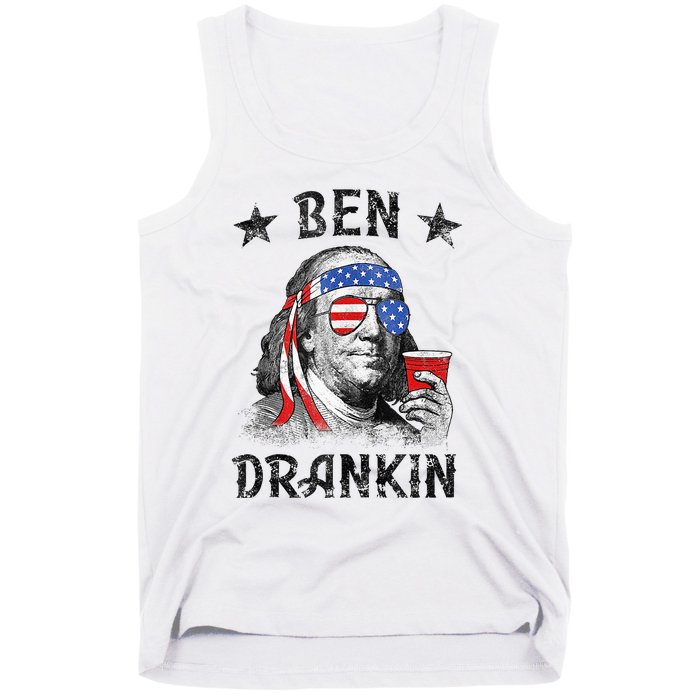 4th Of July For Men Ben Drankin Funny Beer Tank Top