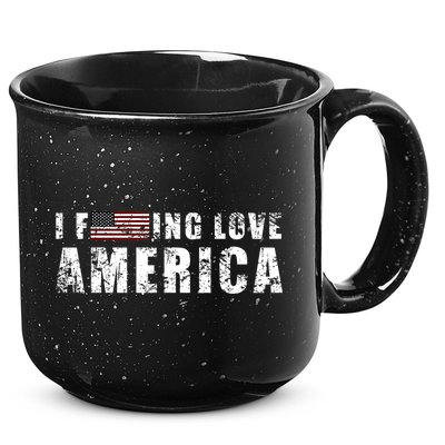 4th Of July American Funny Gift I Fucking Love America 15oz Campfire Ceramic Mug