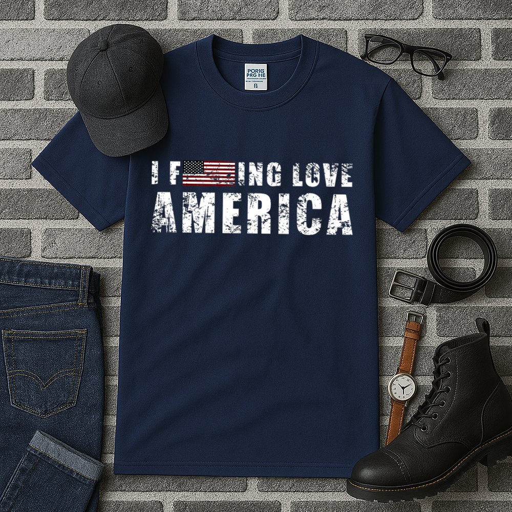 4th Of July American Funny Gift I Fucking Love America Tall T-Shirt