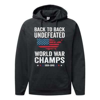 4th Of July Back To Back Undefeated World War Champs Performance Fleece Hoodie