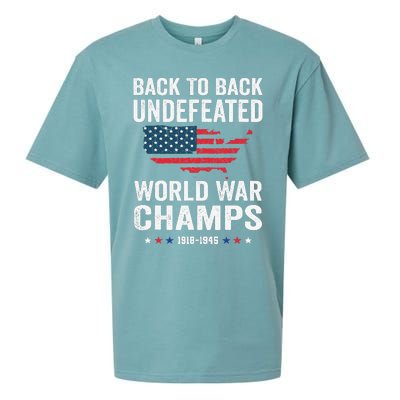 4th Of July Back To Back Undefeated World War Champs Sueded Cloud Jersey T-Shirt