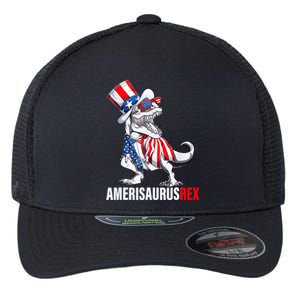 4th Of July T Rex Dinosaur Amerisaurus Rex Flexfit Unipanel Trucker Cap