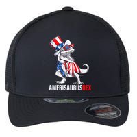 4th Of July T Rex Dinosaur Amerisaurus Rex Flexfit Unipanel Trucker Cap