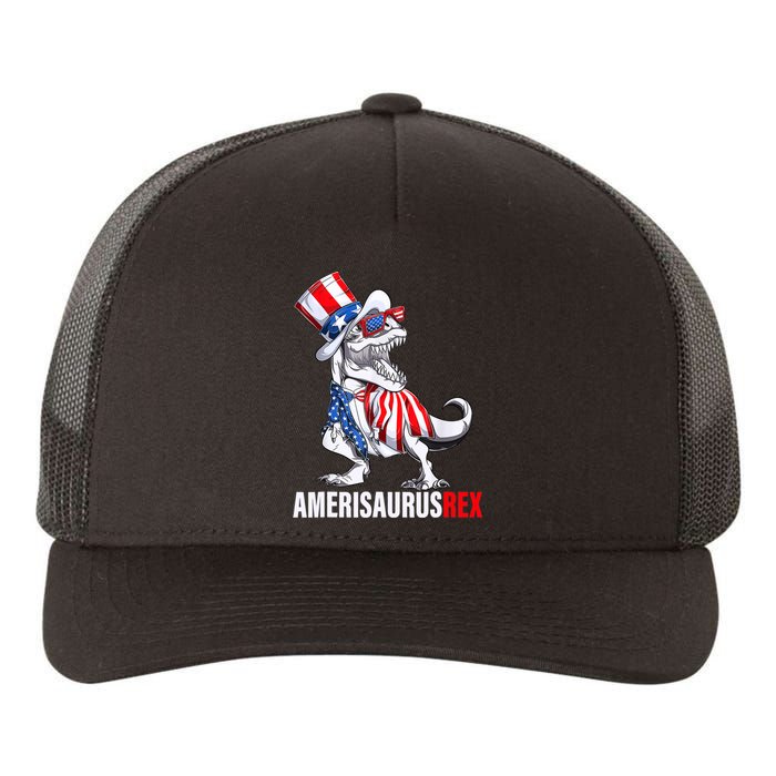 4th Of July T Rex Dinosaur Amerisaurus Rex Yupoong Adult 5-Panel Trucker Hat