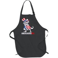 4th Of July T Rex Dinosaur Amerisaurus Rex Full-Length Apron With Pockets