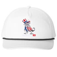 4th Of July T Rex Dinosaur Amerisaurus Rex Snapback Five-Panel Rope Hat