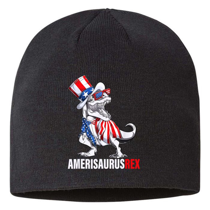 4th Of July T Rex Dinosaur Amerisaurus Rex Sustainable Beanie