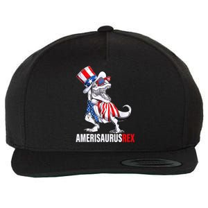 4th Of July T Rex Dinosaur Amerisaurus Rex Wool Snapback Cap