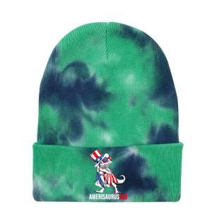 4th Of July T Rex Dinosaur Amerisaurus Rex Tie Dye 12in Knit Beanie