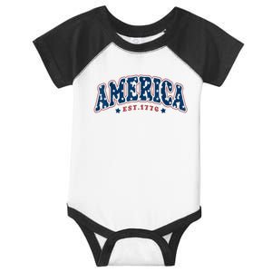 4th Of July America Est 1776 Infant Baby Jersey Bodysuit