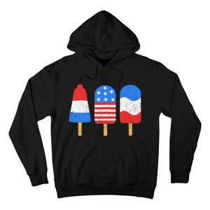 4th Of July Ice Pops Red White Blue American Flag Patriotic Hoodie