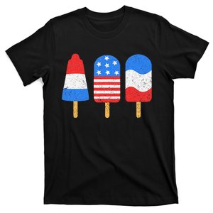 4th Of July Ice Pops Red White Blue American Flag Patriotic T-Shirt